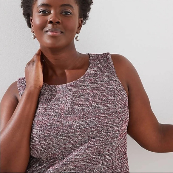 New LOFT Plus Size 20 Boucle Tweed Textured Sleeveless Shift Dress NWT Preppy - Picture 3 of 14